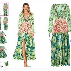 Rocco Sand Green Floral Maxi